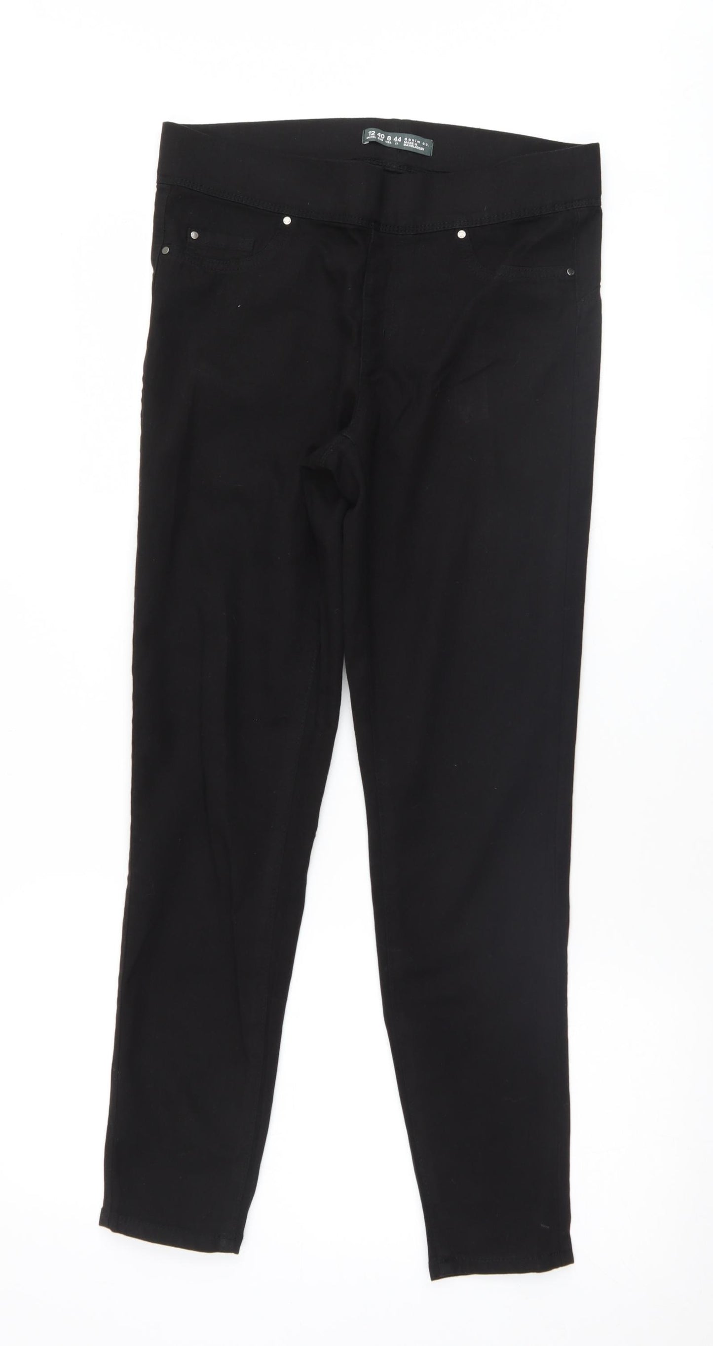Denim & Co. Womens Black   Skinny Jeans Size 12 L28 in