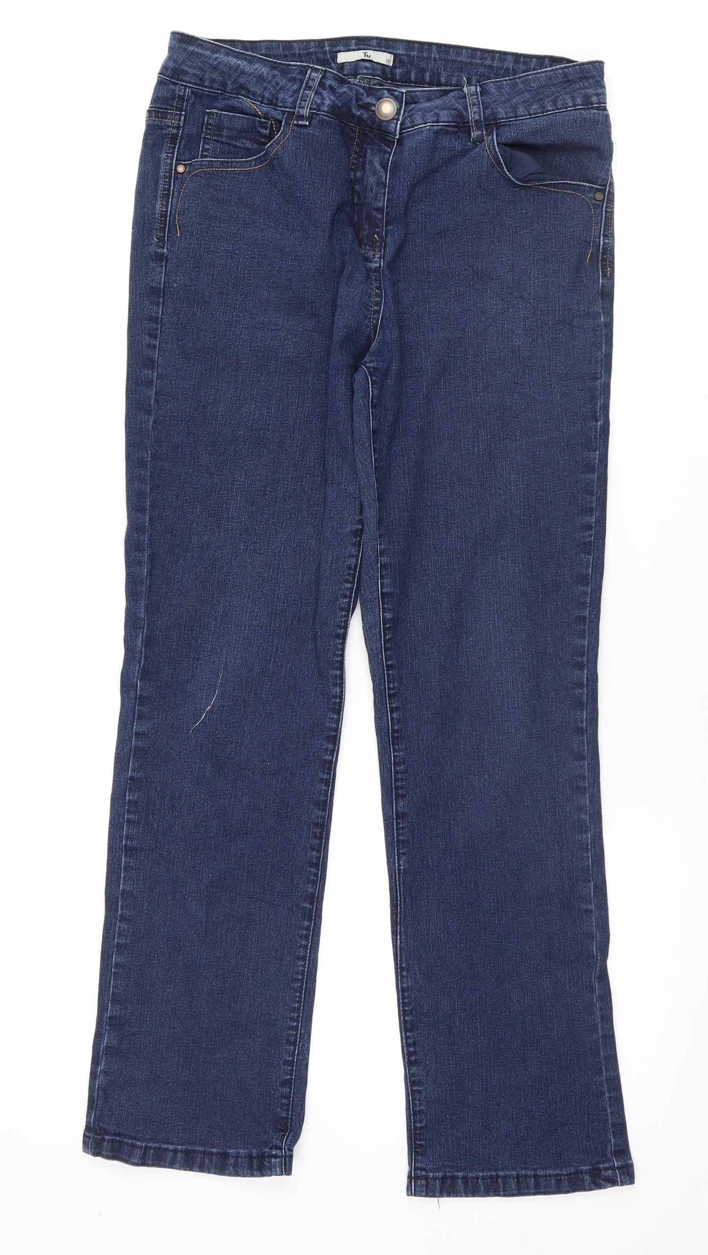TU Womens Blue   Straight Jeans Size 12 L28 in