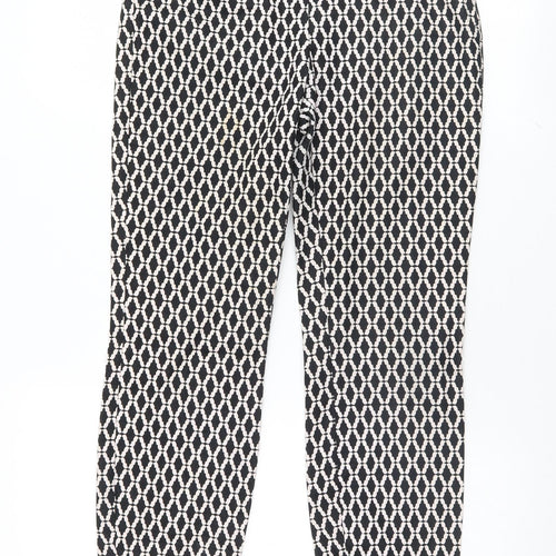 Preworn Womens Black Argyle/Diamond  Trousers  Size 28 L26.5 in