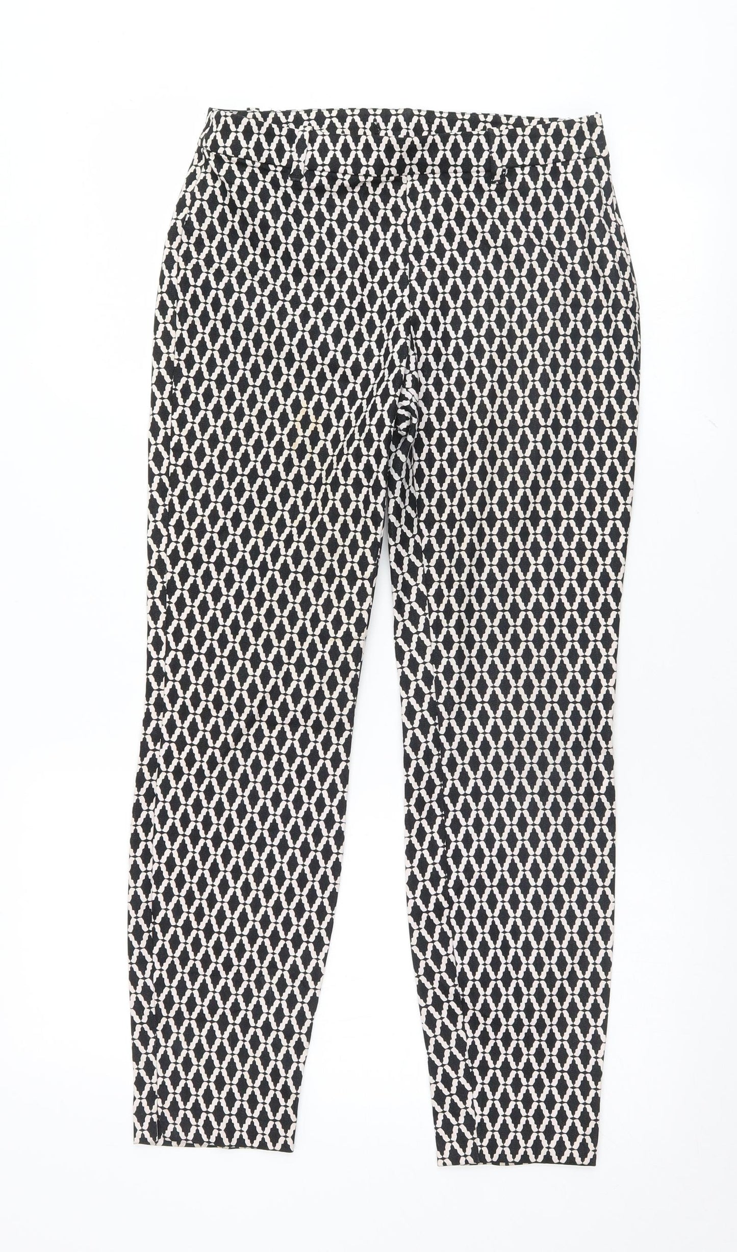 Preworn Womens Black Argyle/Diamond  Trousers  Size 28 L26.5 in
