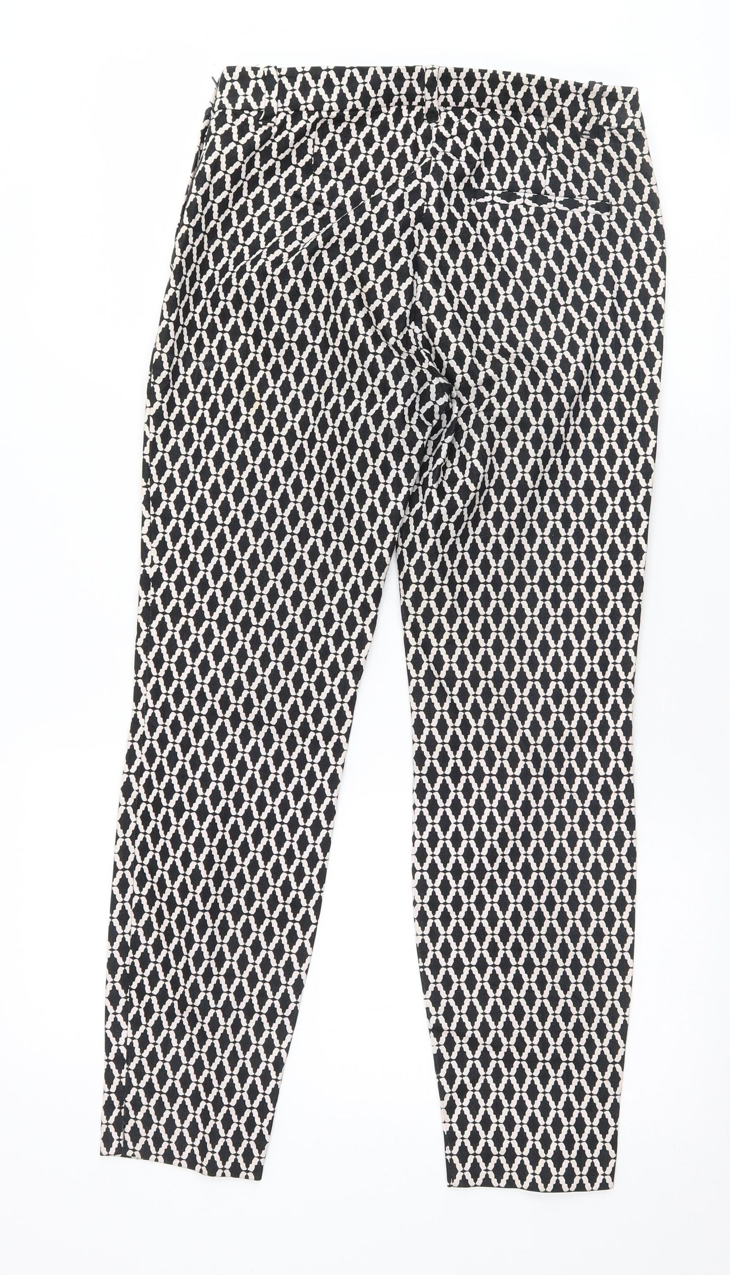 Preworn Womens Black Argyle/Diamond  Trousers  Size 28 L26.5 in