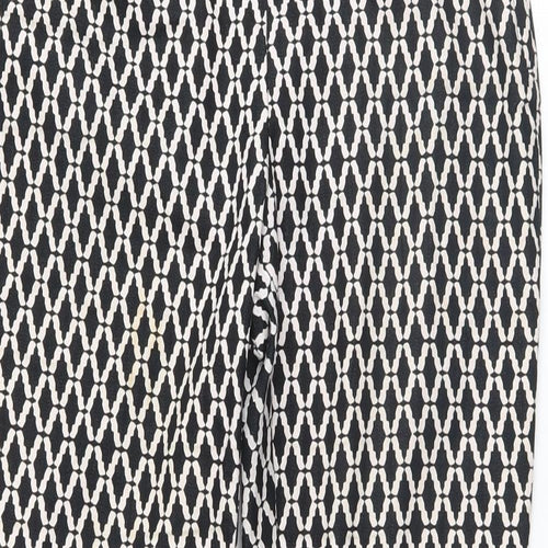 Preworn Womens Black Argyle/Diamond  Trousers  Size 28 L26.5 in