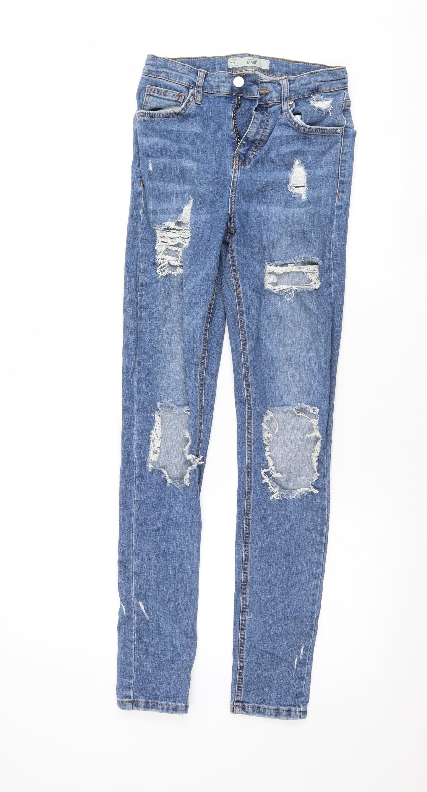 Topshop Womens Blue   Skinny Jeans Size 28 L29.5 in