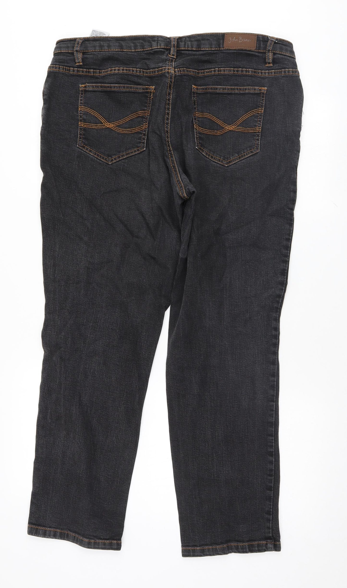 John Baner Womens Black   Straight Jeans Size 18 L28 in
