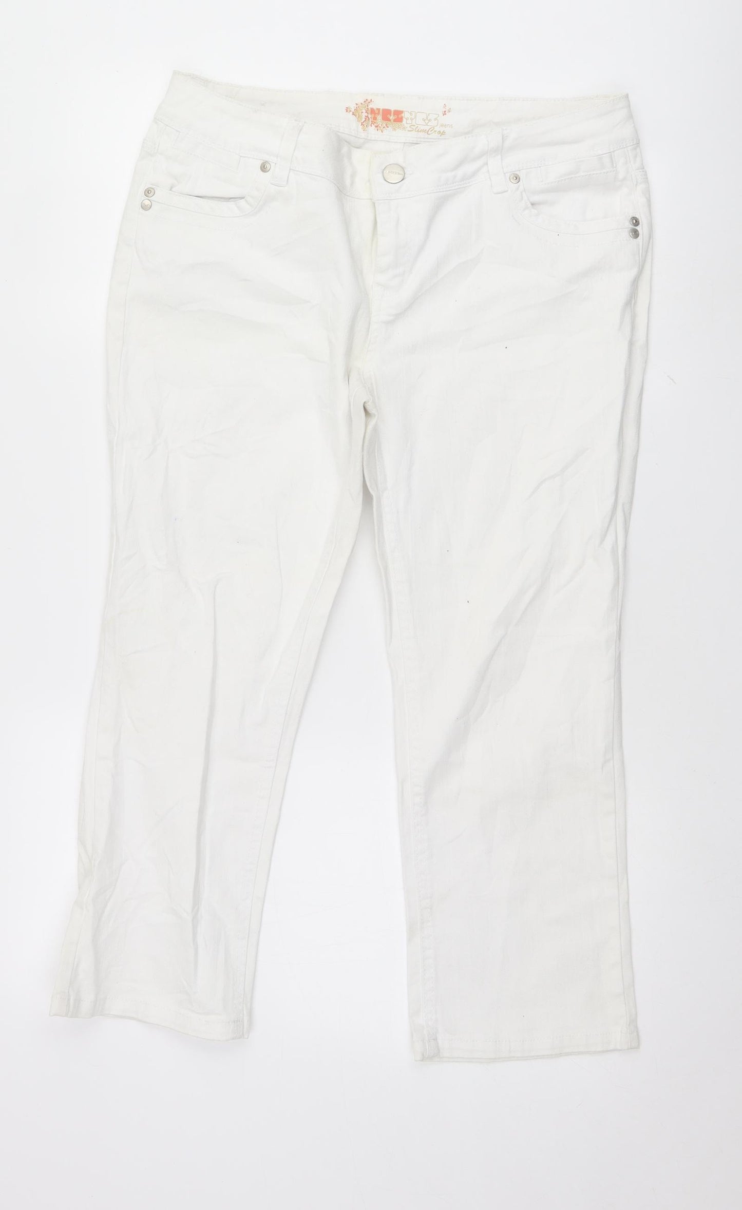 yes yes  Womens White   Tapered Jeans Size 14 L24 in