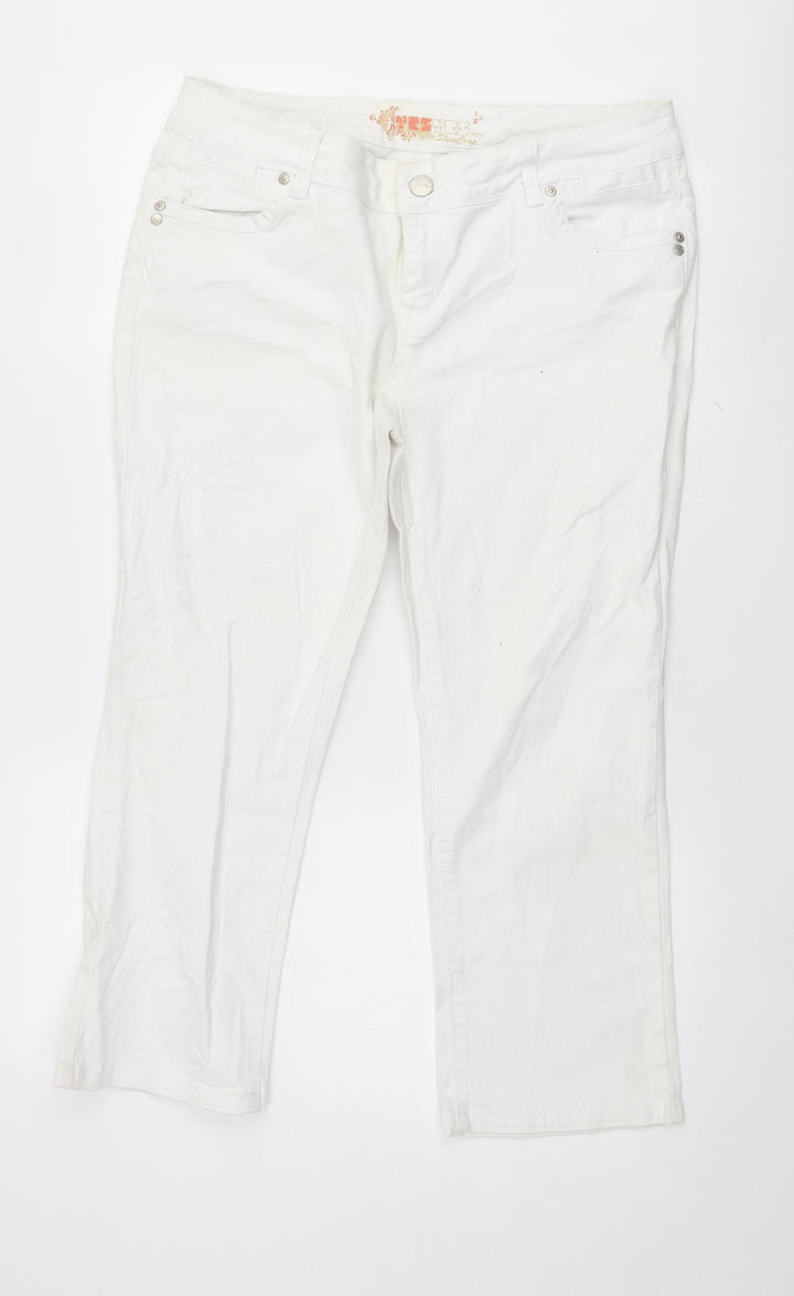yes yes  Womens White   Tapered Jeans Size 14 L24 in