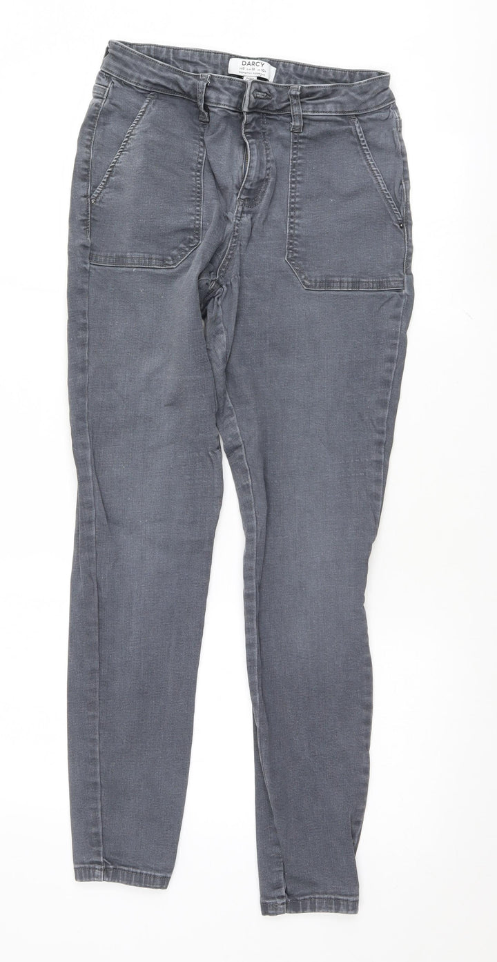 Dorothy Perkins Womens Grey Skinny Jeans Size 10 L29 in