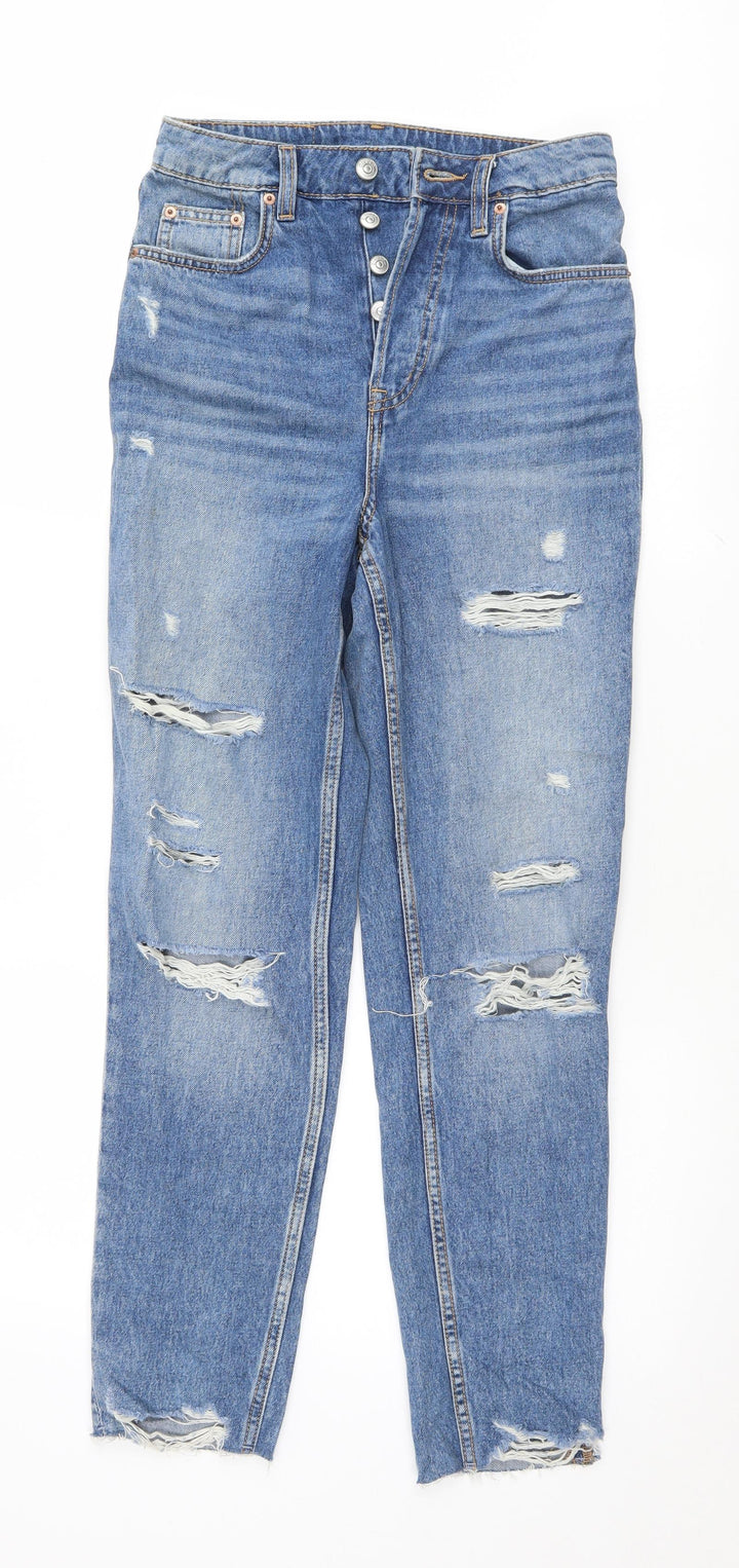 H&M Womens Blue Straight Jeans Size 6 L27 in