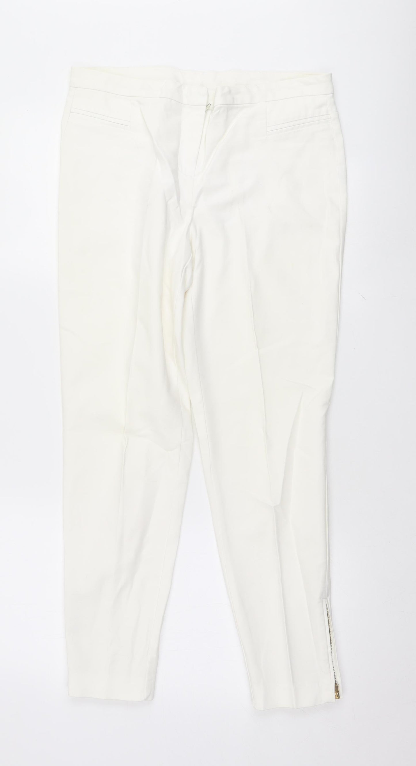 New Look Womens White   Trousers  Size 12 L27.5 in