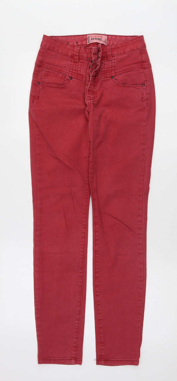 yes yes Womens Red Skinny Jeans Size 8 L29 in