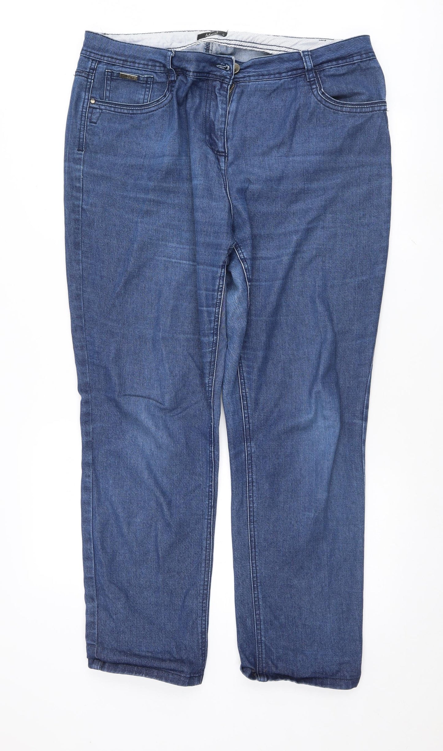 M&Co Womens Blue   Straight Jeans Size 18 L29 in