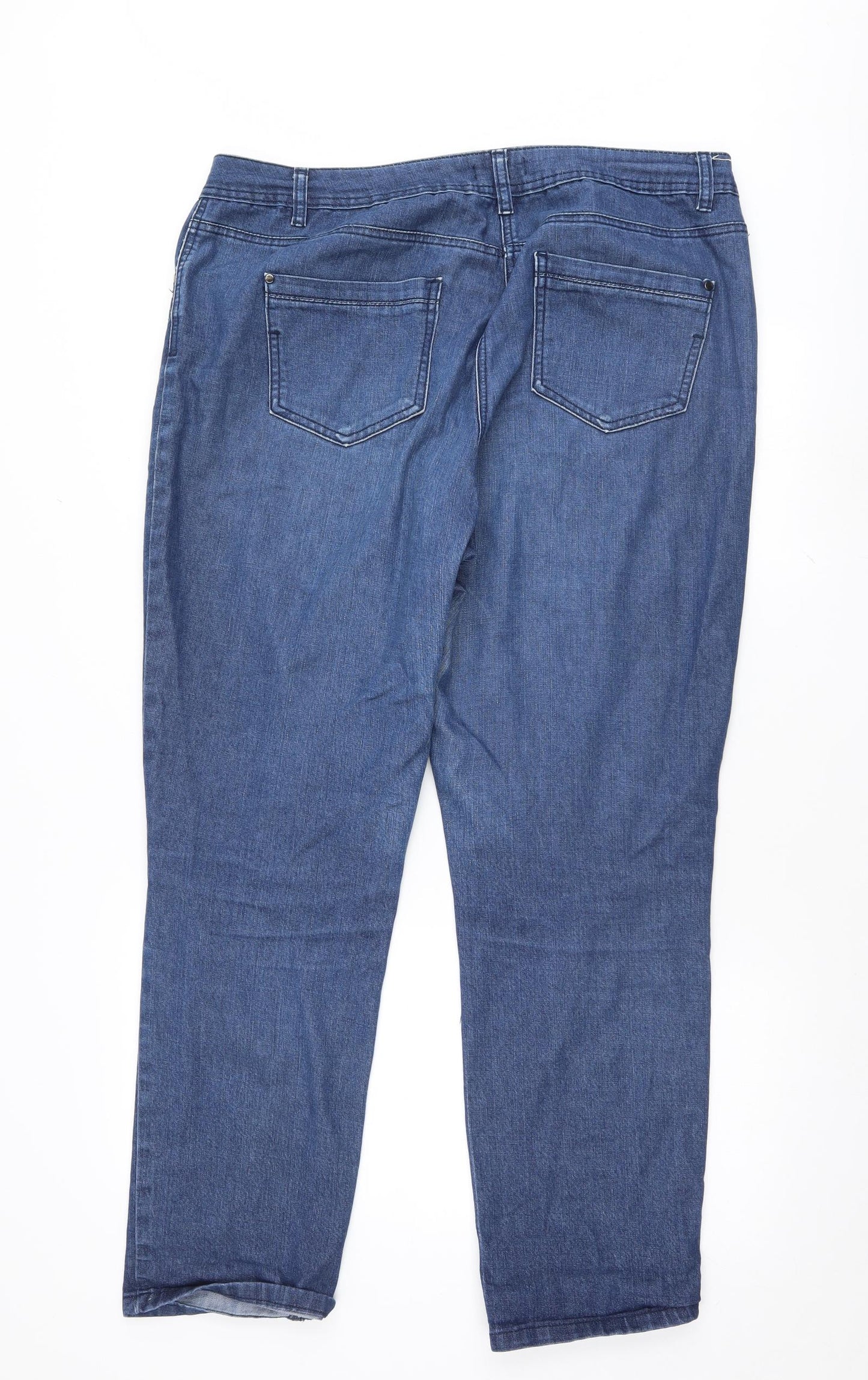 M&Co Womens Blue   Straight Jeans Size 18 L29 in