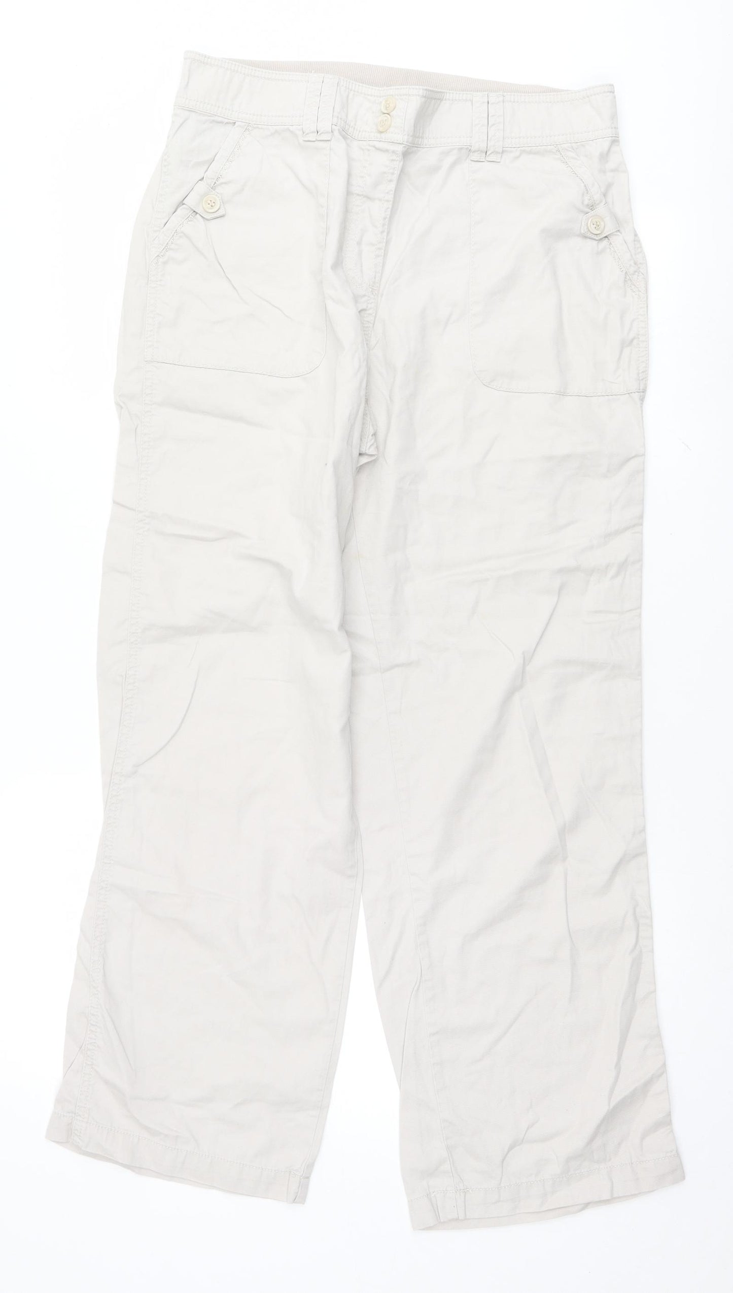 BM Womens White   Trousers  Size 12 L28.5 in