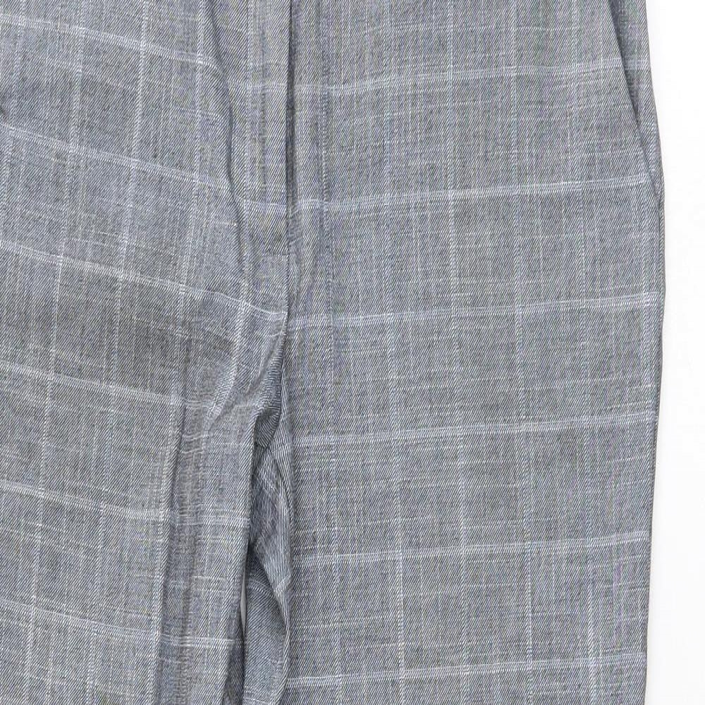Marks and Spencer Womens Grey Check  Trousers  Size 8 L26 in