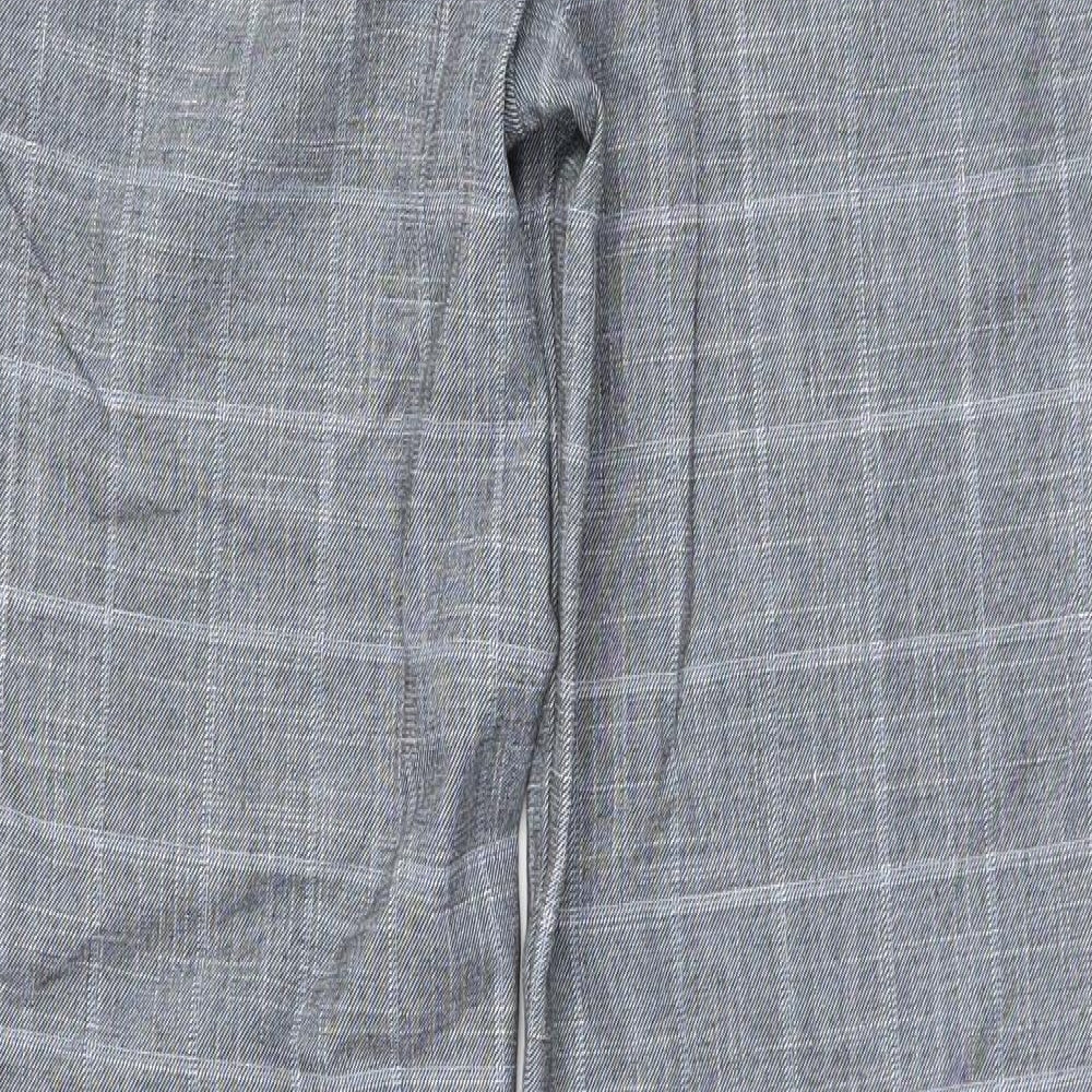 Marks and Spencer Womens Grey Check  Trousers  Size 8 L26 in