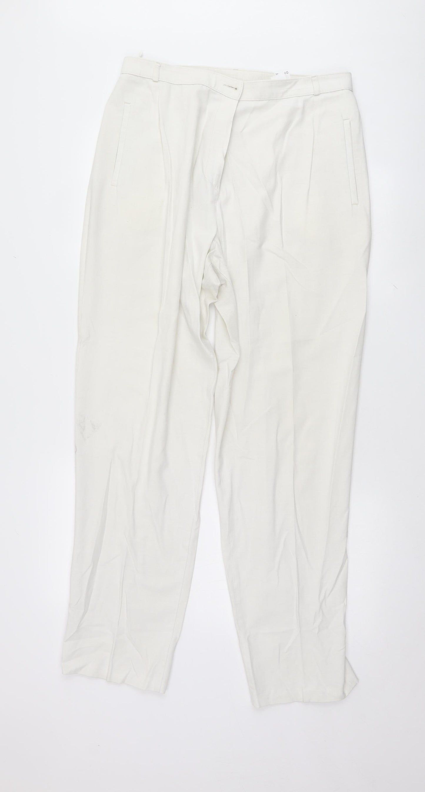 Marks and Spencer Womens White   Trousers  Size 18 L31 in