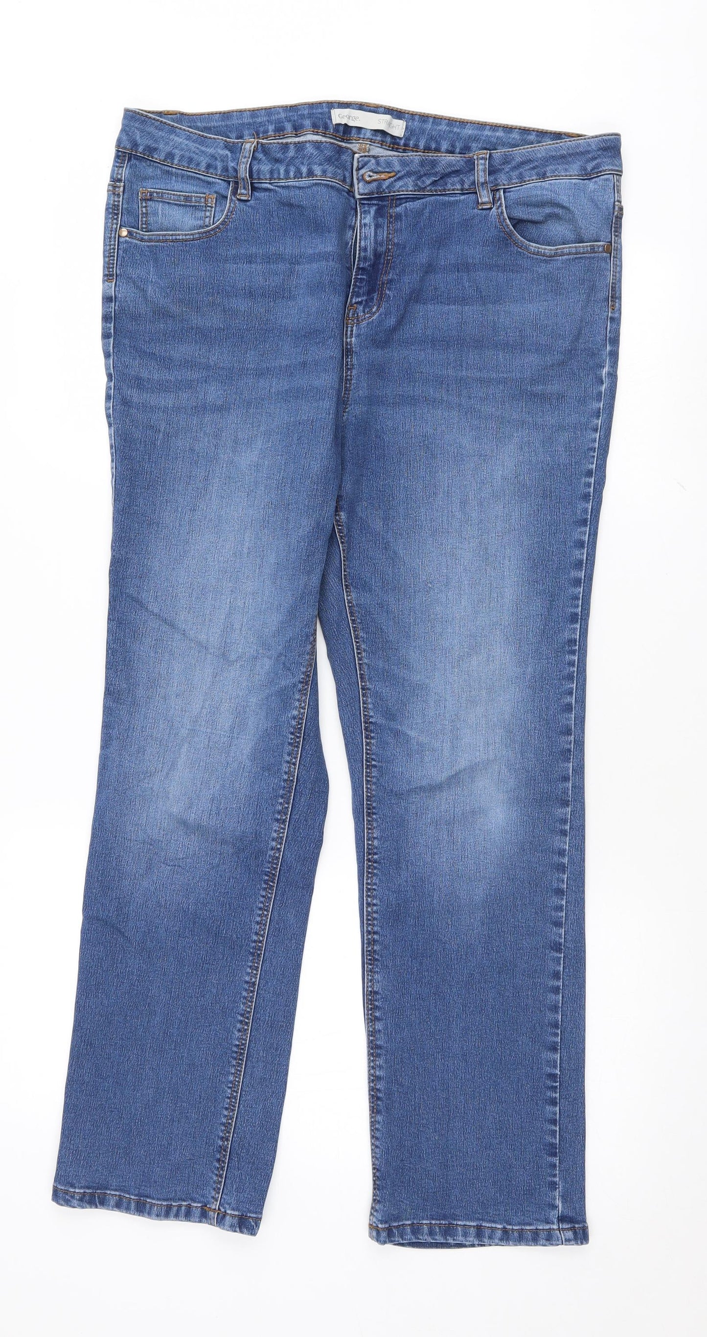 George Womens Black   Straight Jeans Size 16 L27 in