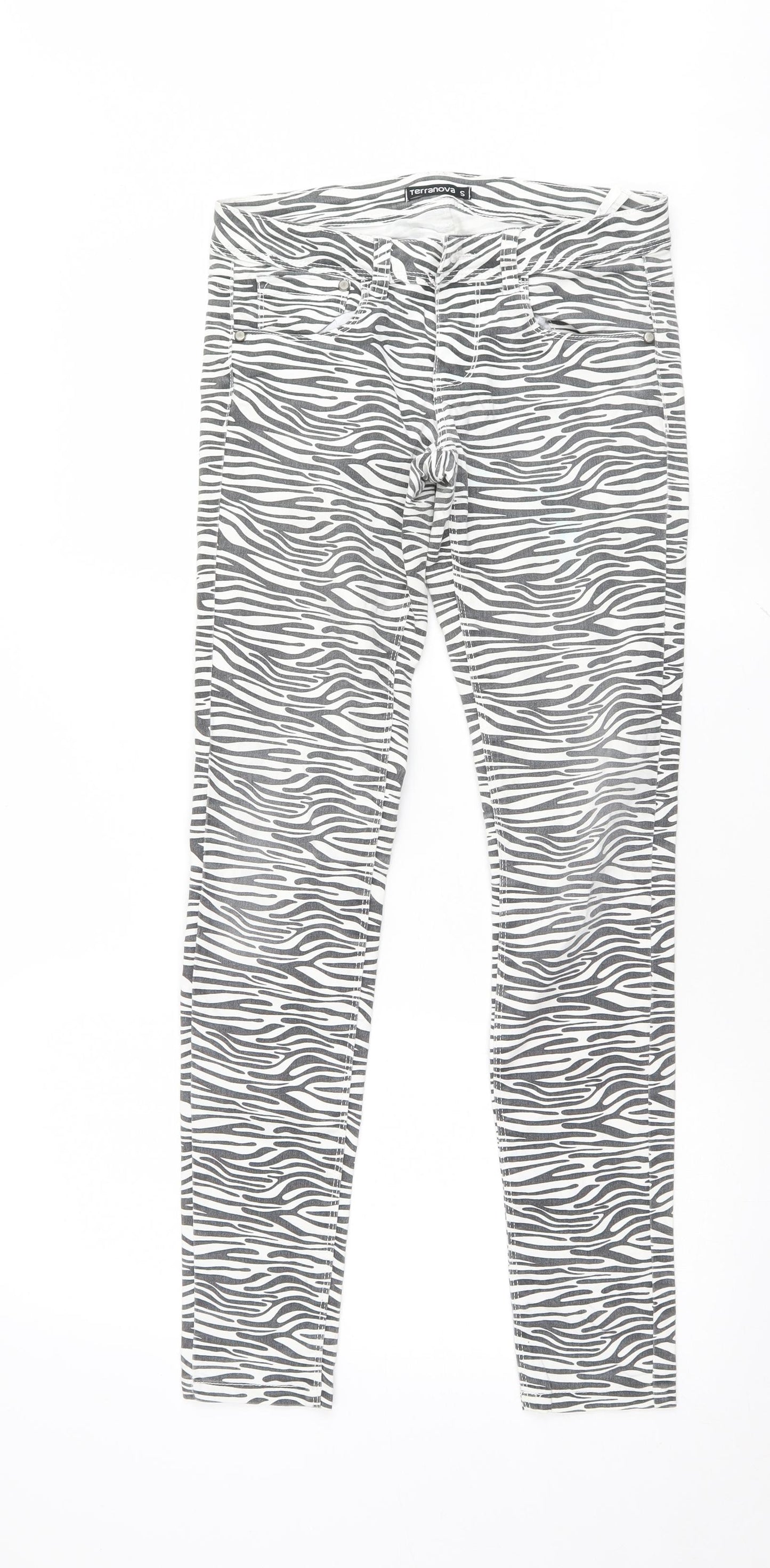 Terranova Womens Multicoloured Animal Print  Skinny Jeans Size S L30 in