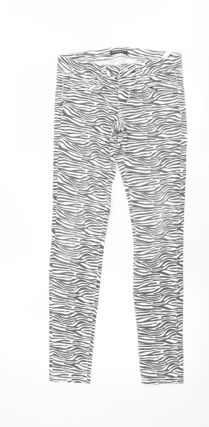 Terranova Womens Multicoloured Animal Print  Skinny Jeans Size S L30 in