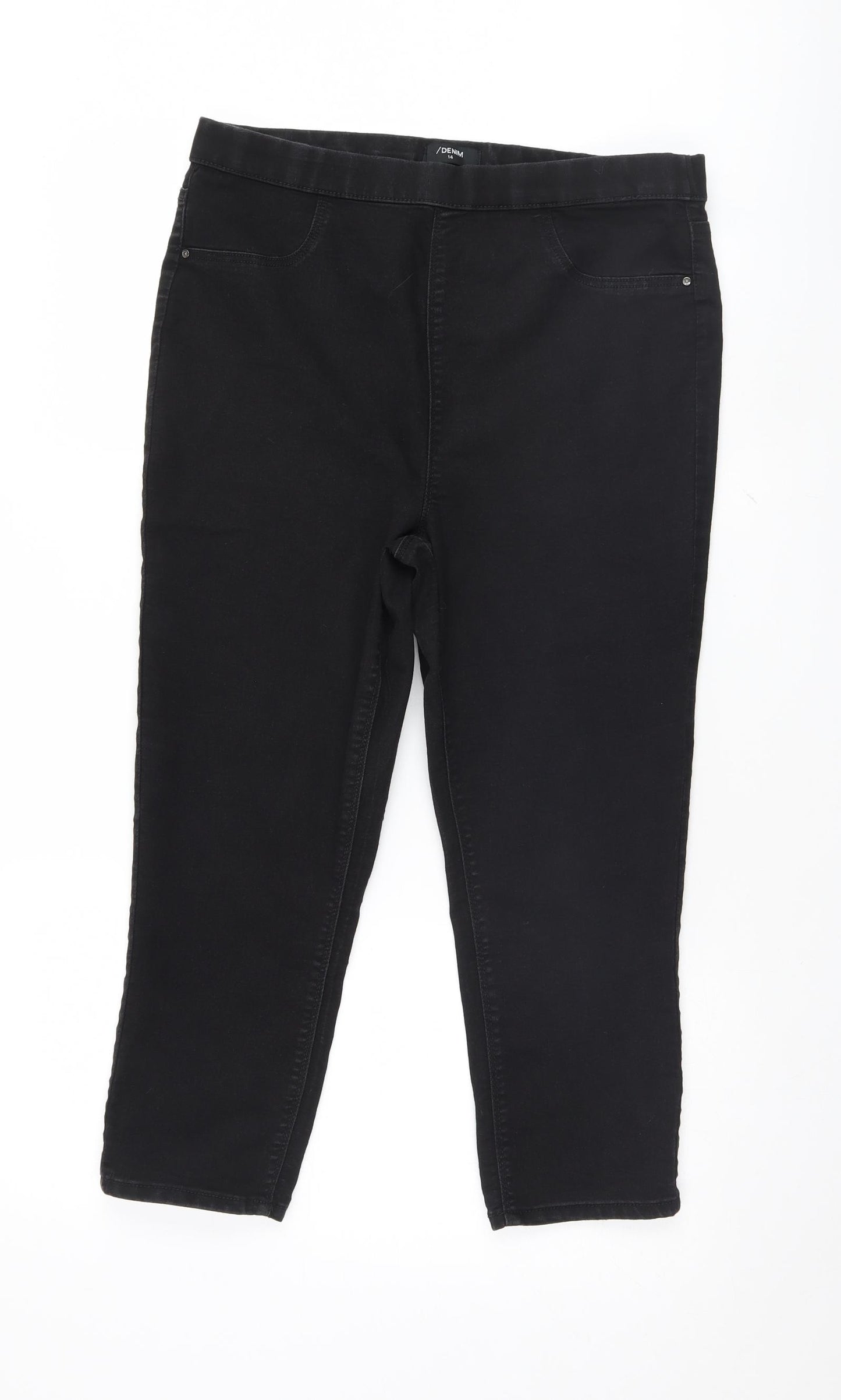 Matalan Womens Black   Cropped Jeans Size 14 L22 in