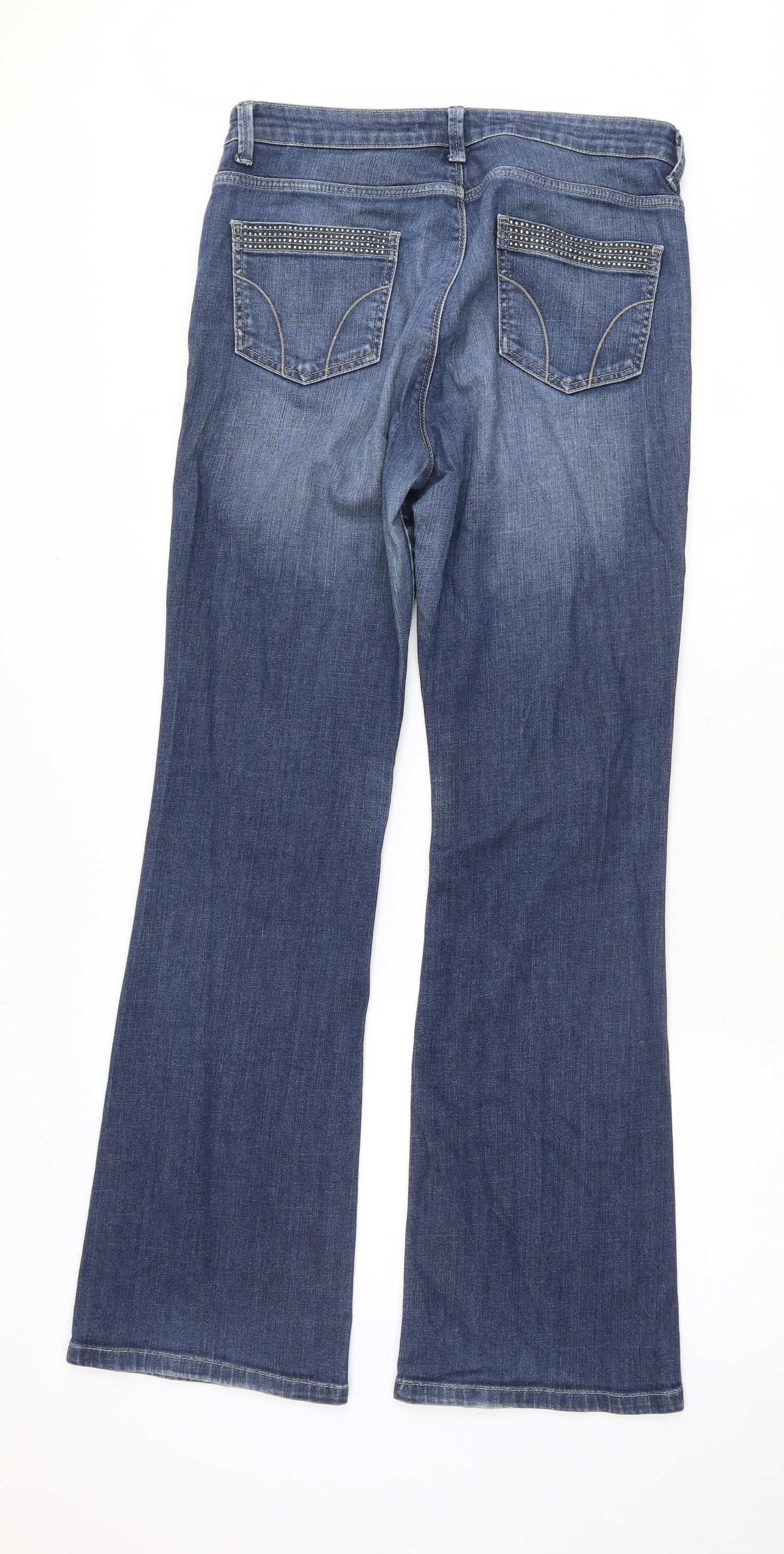 Marks and Spencer Womens Blue   Bootcut Jeans Size 12 L31.5 in