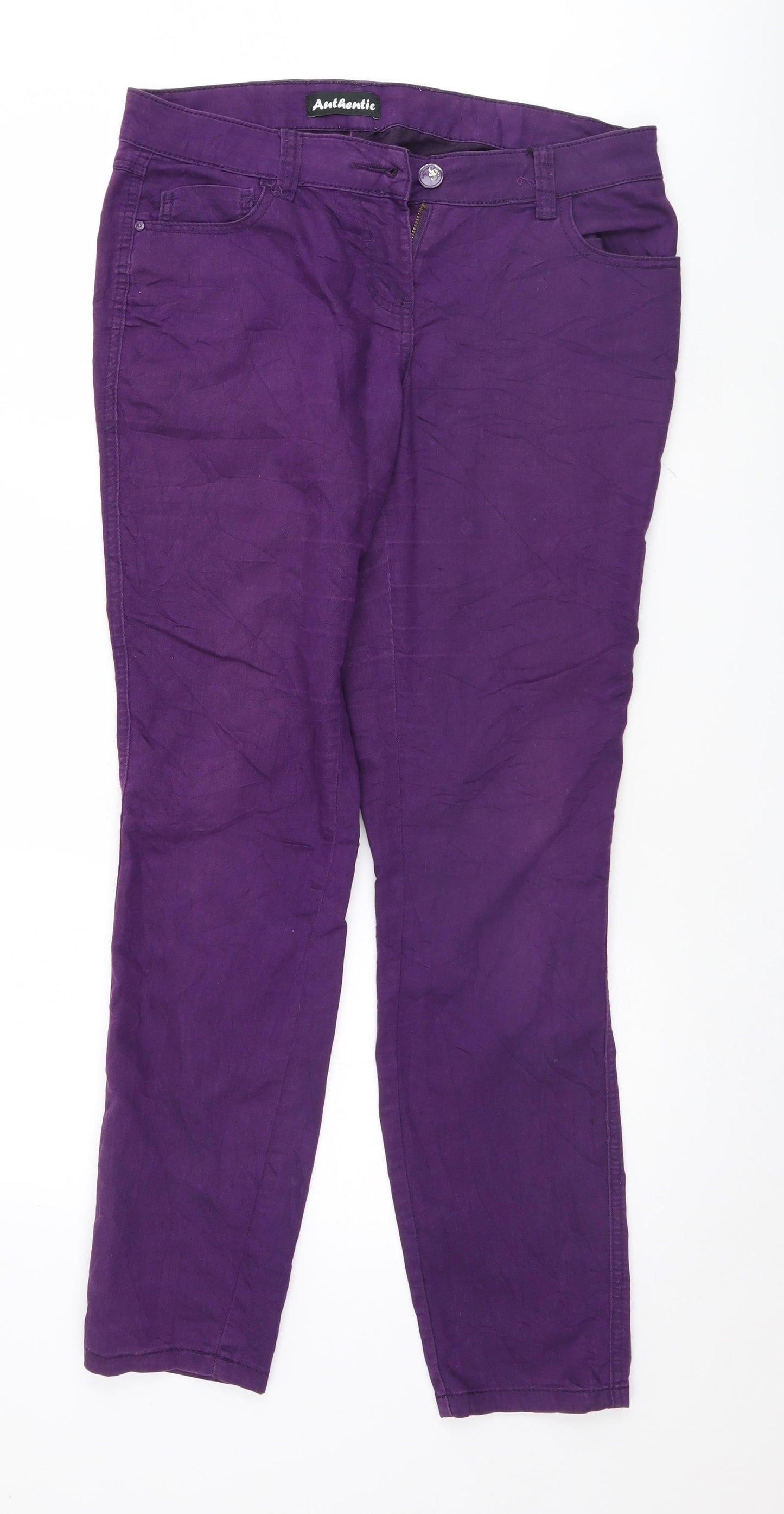 Preworn Womens Purple   Straight Jeans Size 34 L30 in