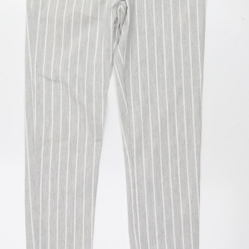 Preworn Womens Grey Striped  Trousers  Size S L27 in