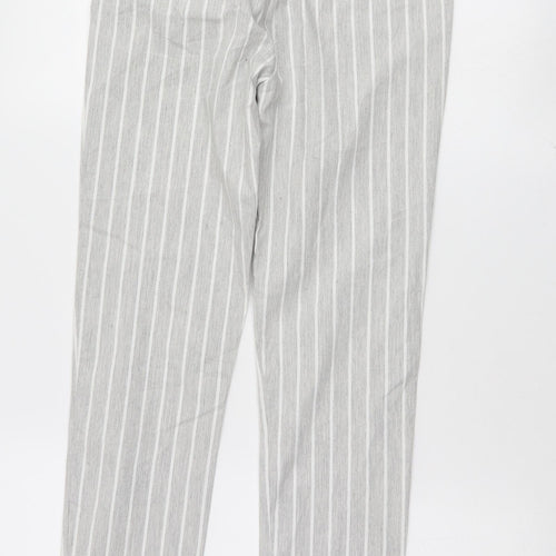 Preworn Womens Grey Striped  Trousers  Size S L27 in