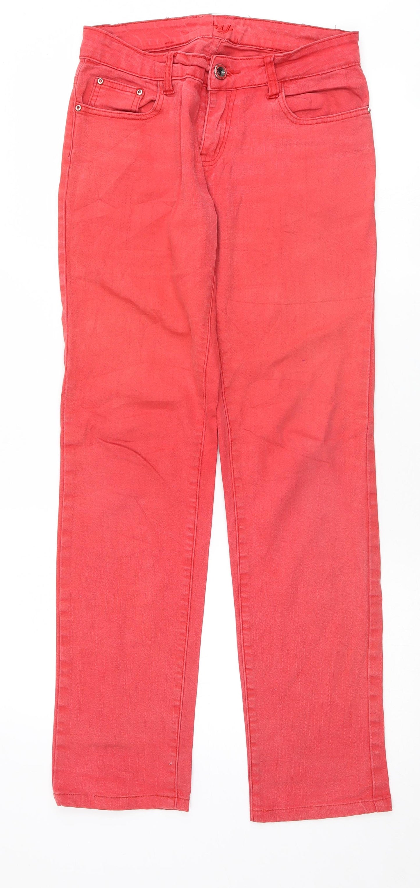 Preworn Womens Red   Straight Jeans Size 12 L30 in