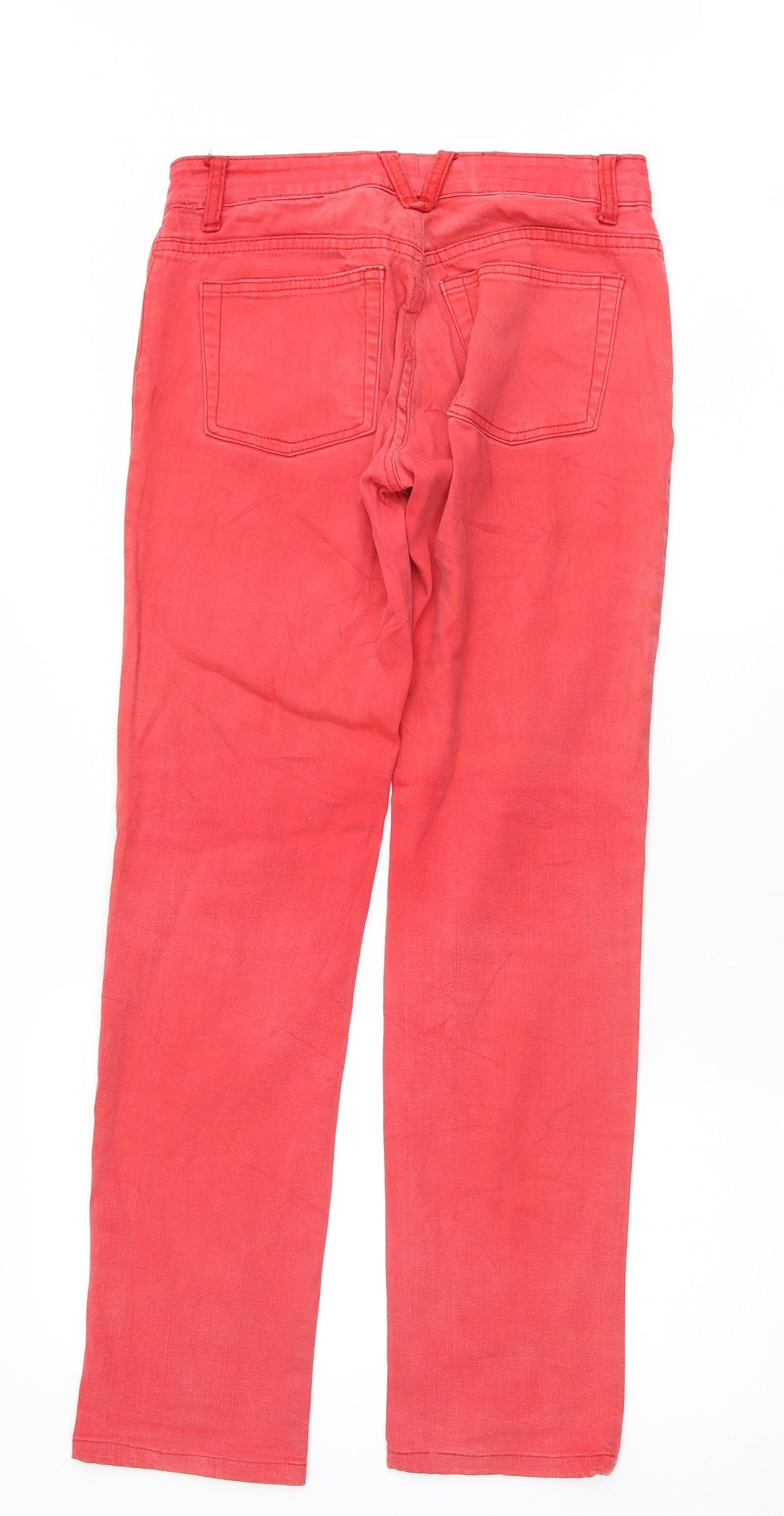 Preworn Womens Red   Straight Jeans Size 12 L30 in