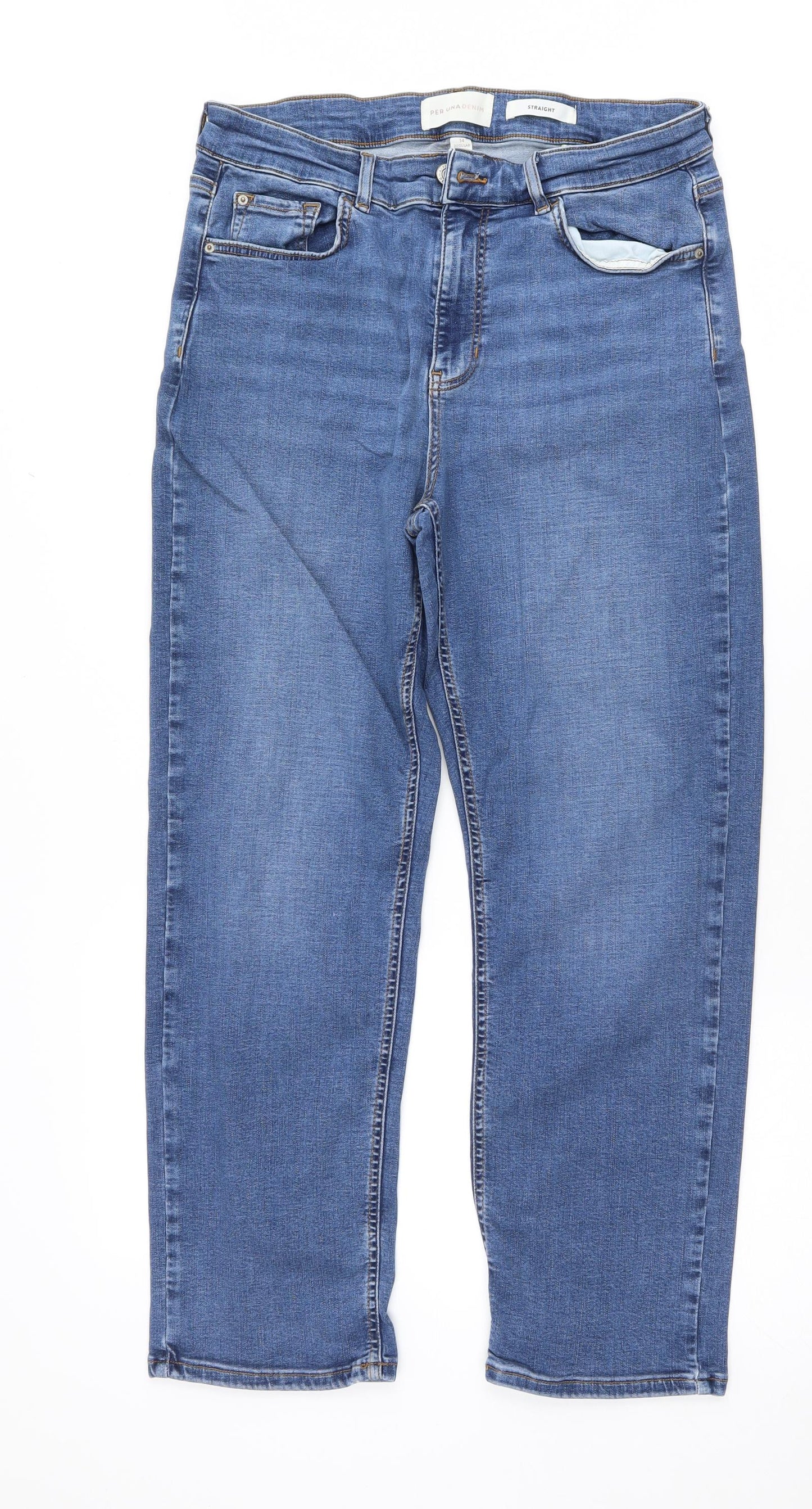 Marks and Spencer Womens Black   Straight Jeans Size 14 L27 in