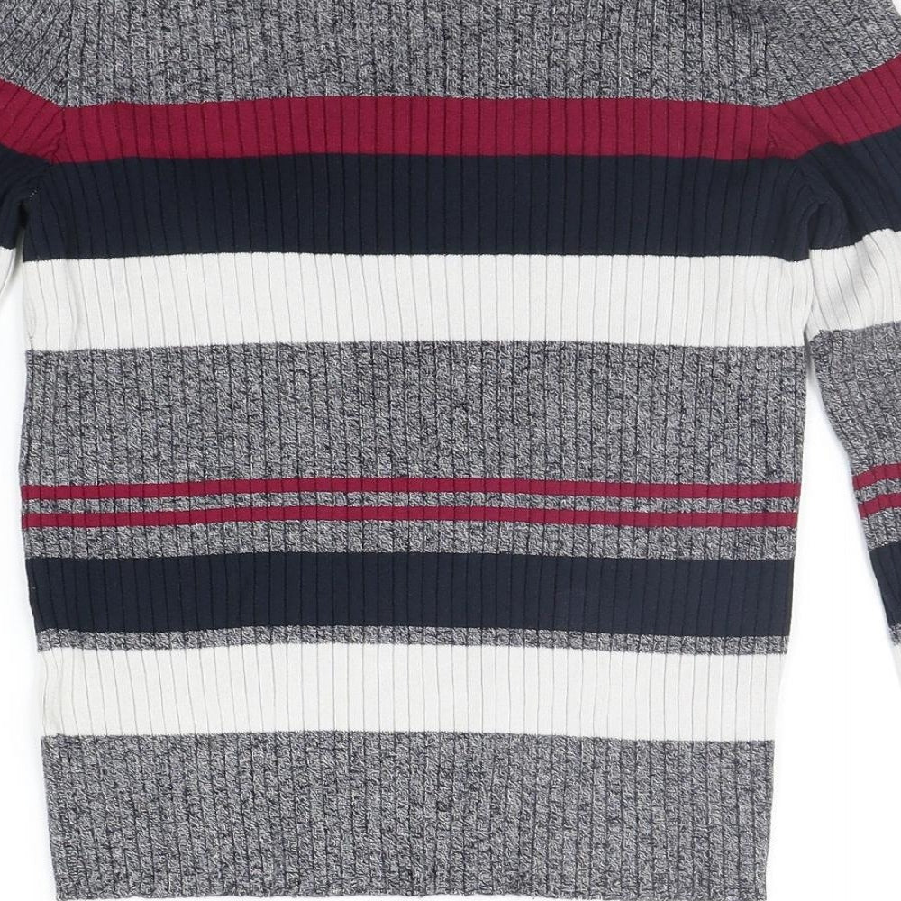 Divided Womens Multicoloured Striped  Pullover Jumper Size S