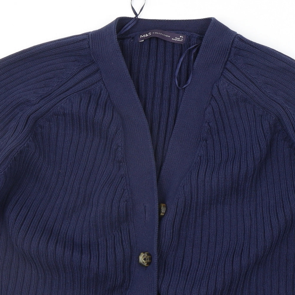 Marks and Spencer Womens Blue   Cardigan Jumper Size XL