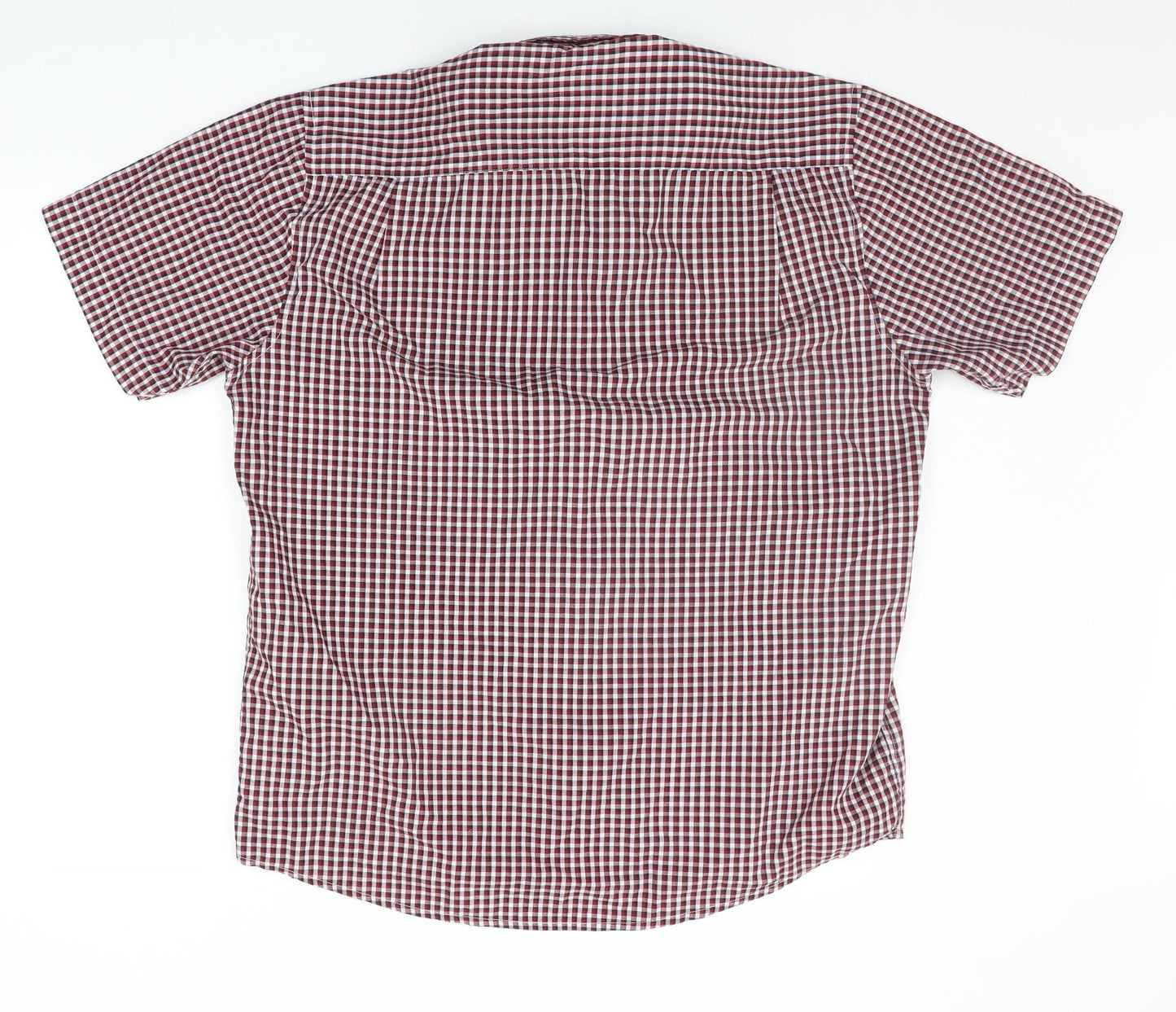 Pierre Cardin Mens Red Check   Button-Up Size XL