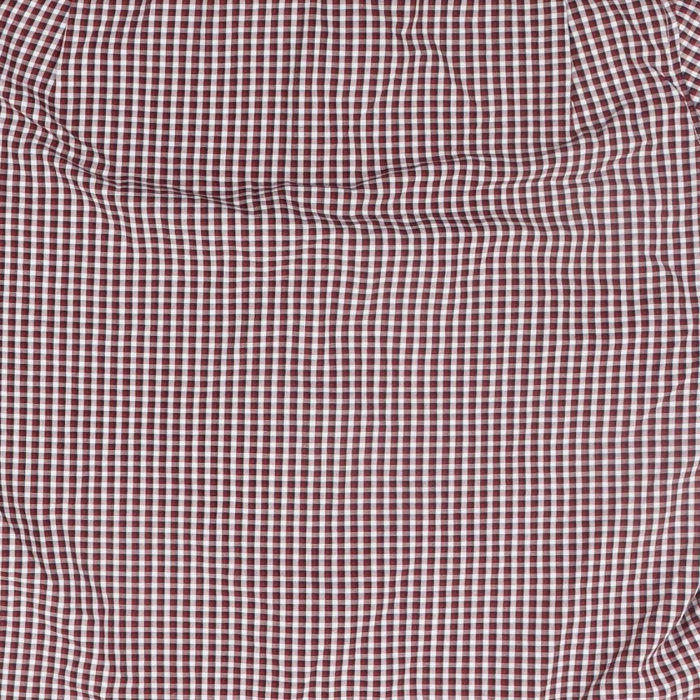 Pierre Cardin Mens Red Check   Button-Up Size XL