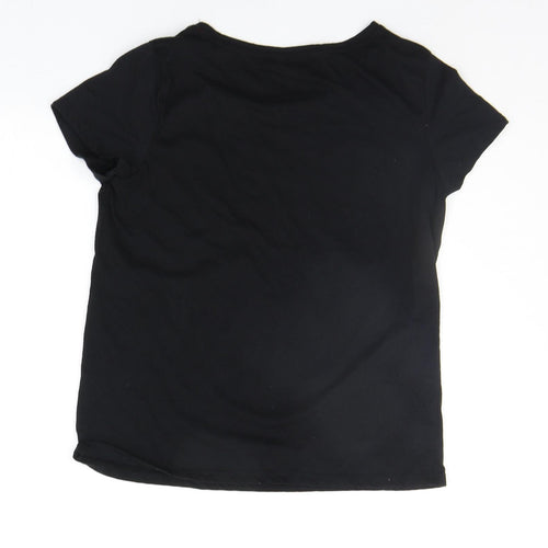 F&F Womens Black Solid  Top Pyjama Top Size 8  - christams