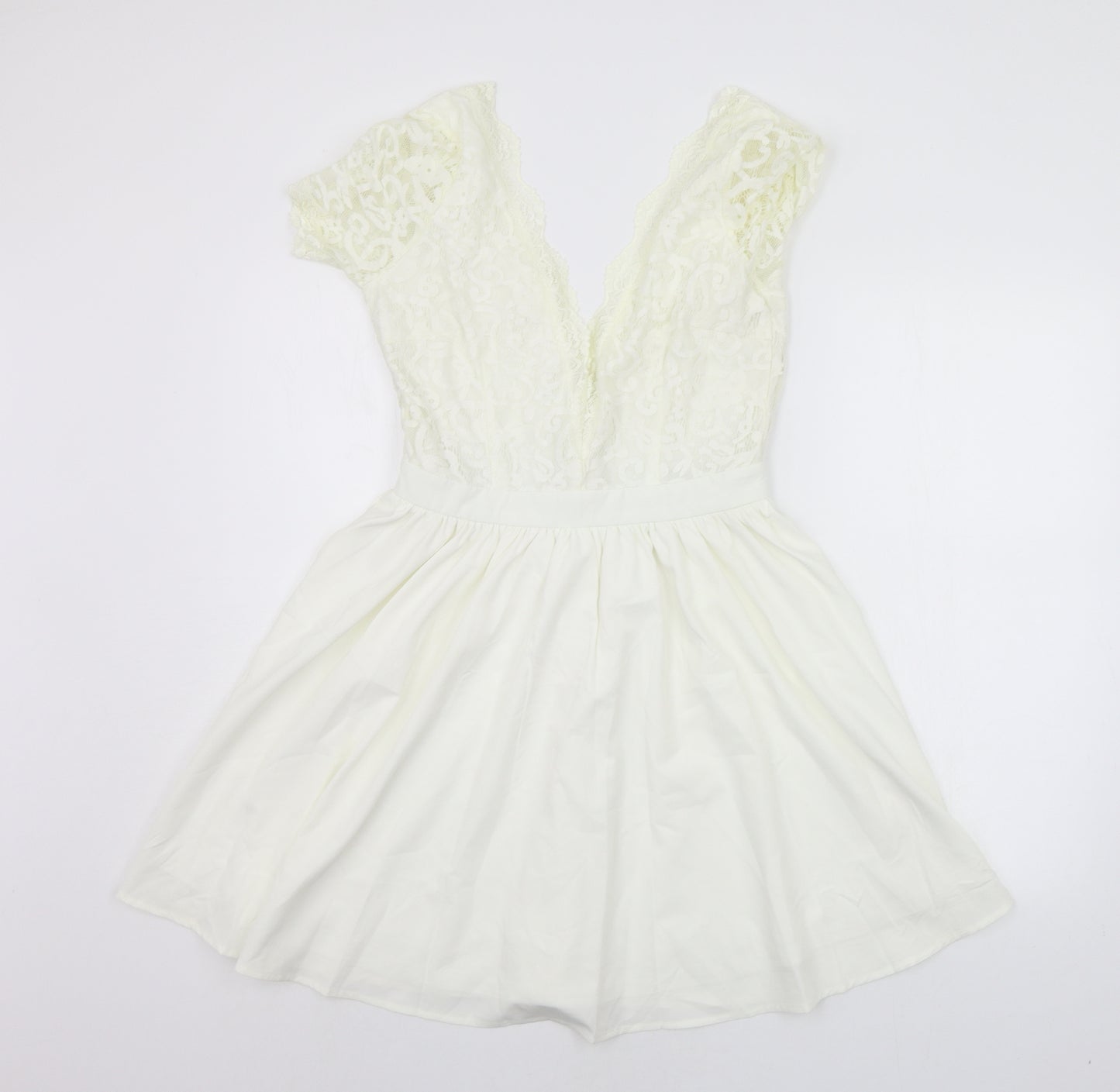 Boohoo Womens White   A-Line  Size 8