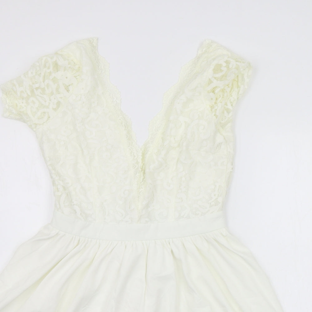 Boohoo Womens White   A-Line  Size 8