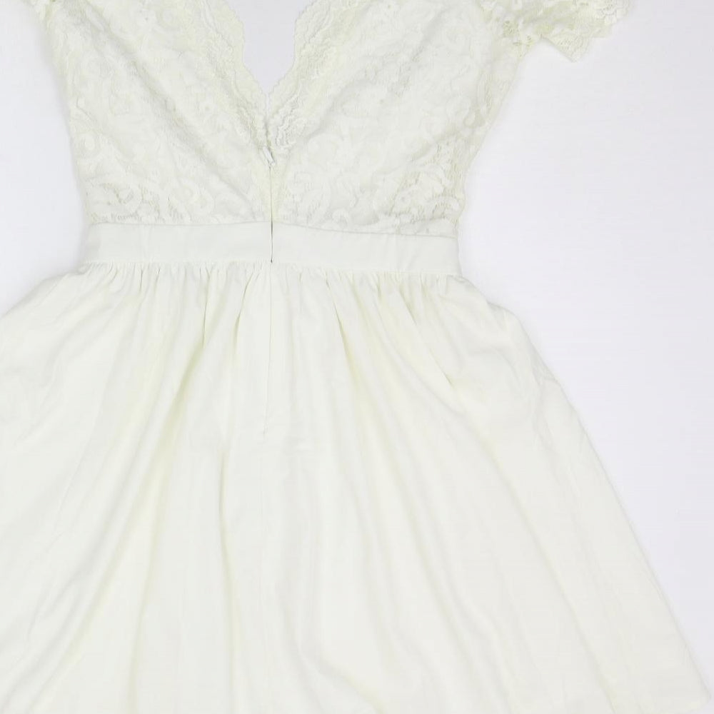 Boohoo Womens White   A-Line  Size 8