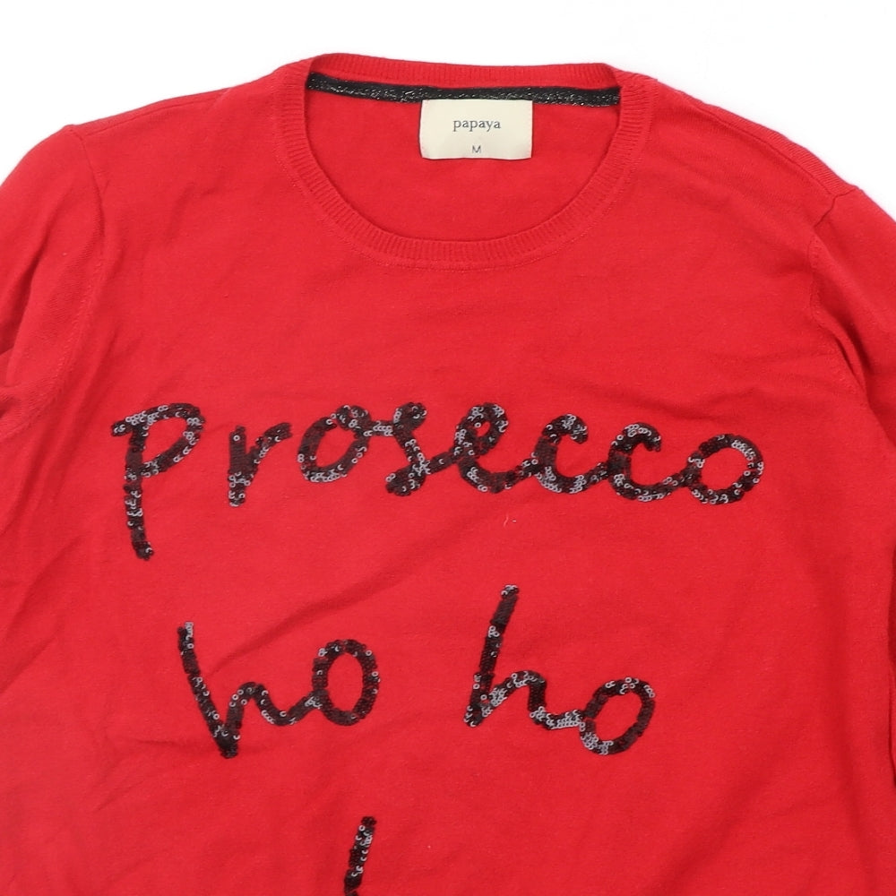 Papaya Womens Red   Pullover Jumper Size M