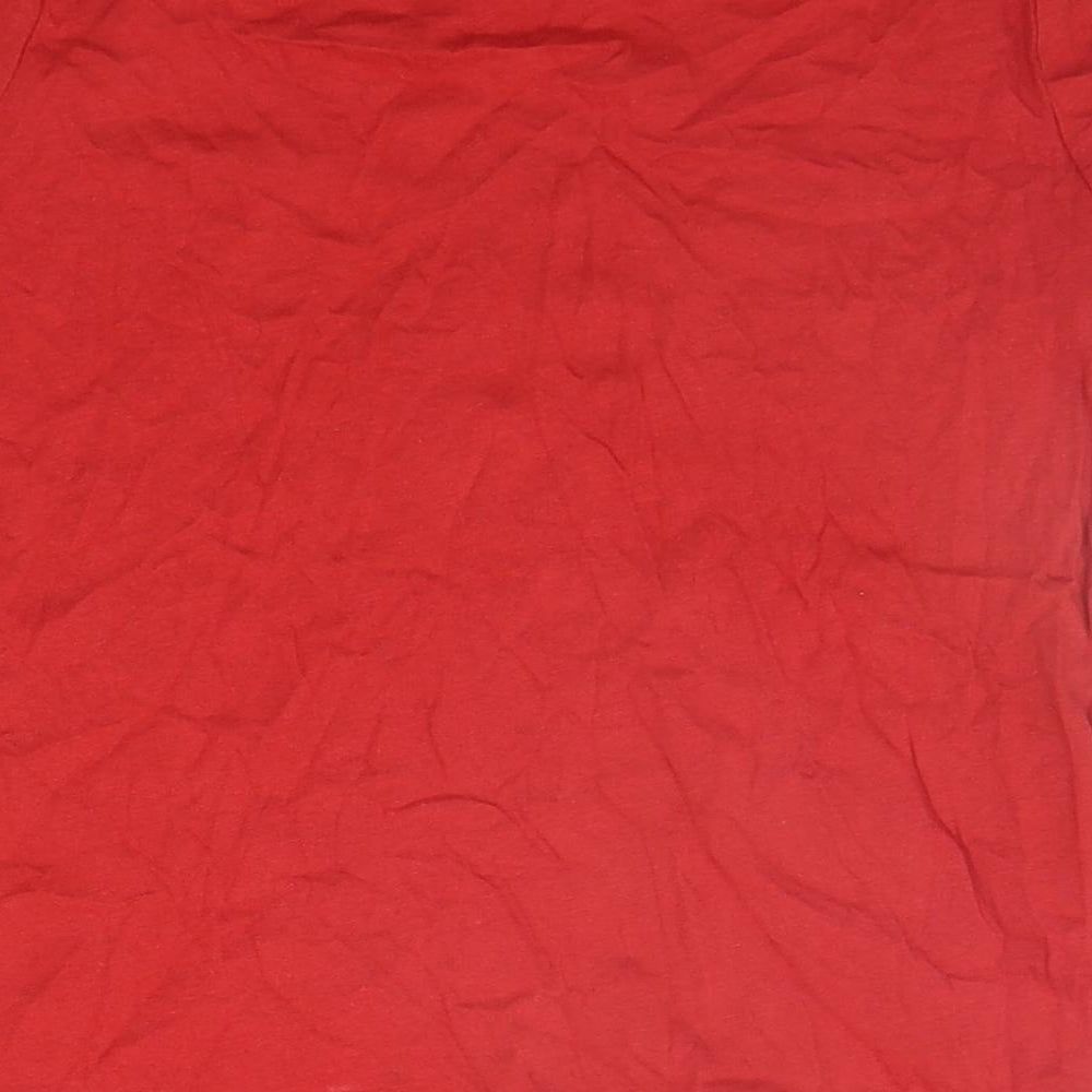 TU Womens Red Geometric  Basic T-Shirt Size 8  - christams