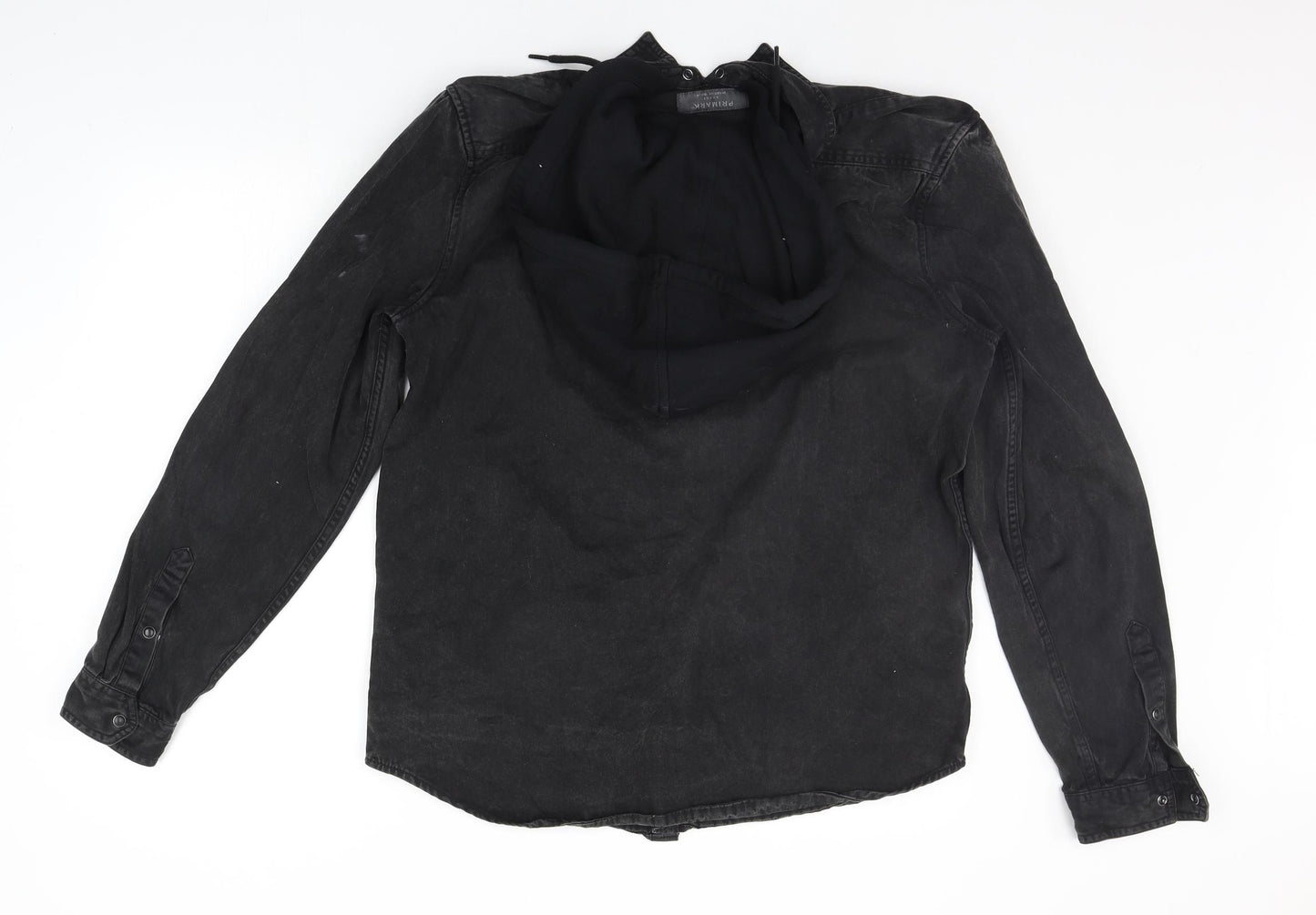Primark Mens Black   Cardigan Hoodie Size L  - DISTRESSED