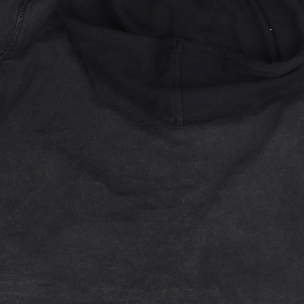 Primark Mens Black   Cardigan Hoodie Size L  - DISTRESSED