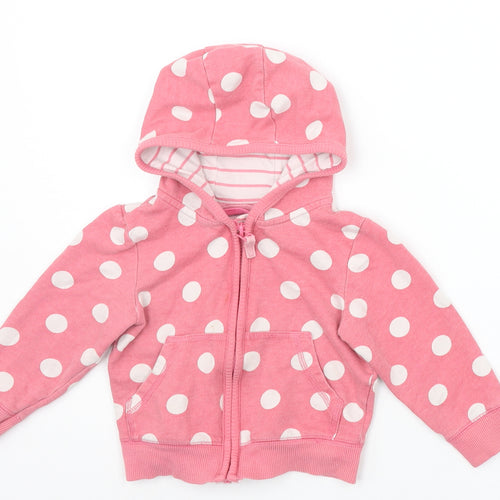 NEXT Baby Pink Spotted  Full Zip Jumper Size 12-18 Months