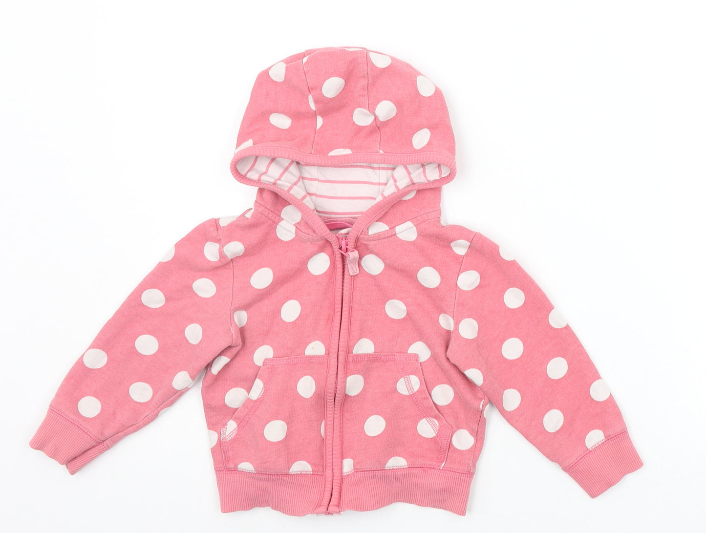 NEXT Baby Pink Spotted  Full Zip Jumper Size 12-18 Months