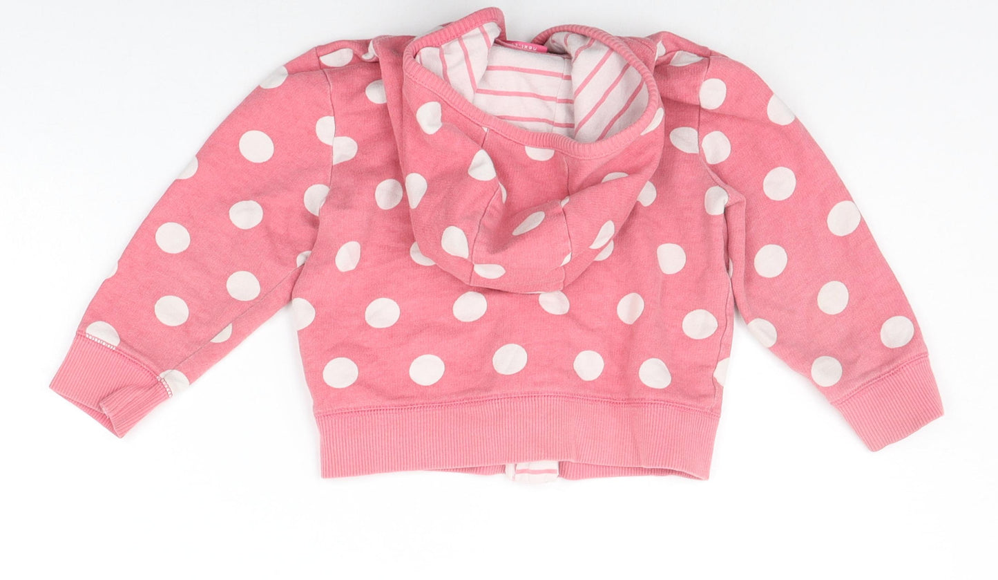 NEXT Baby Pink Spotted  Full Zip Jumper Size 12-18 Months