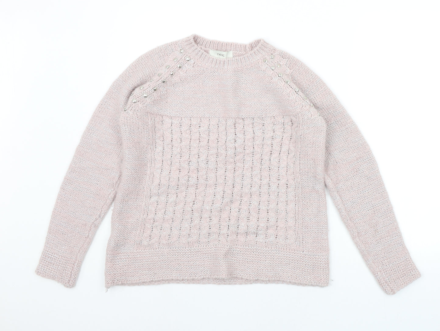 NEXT Womens Pink   Pullover Jumper Size 10  - jewl detail