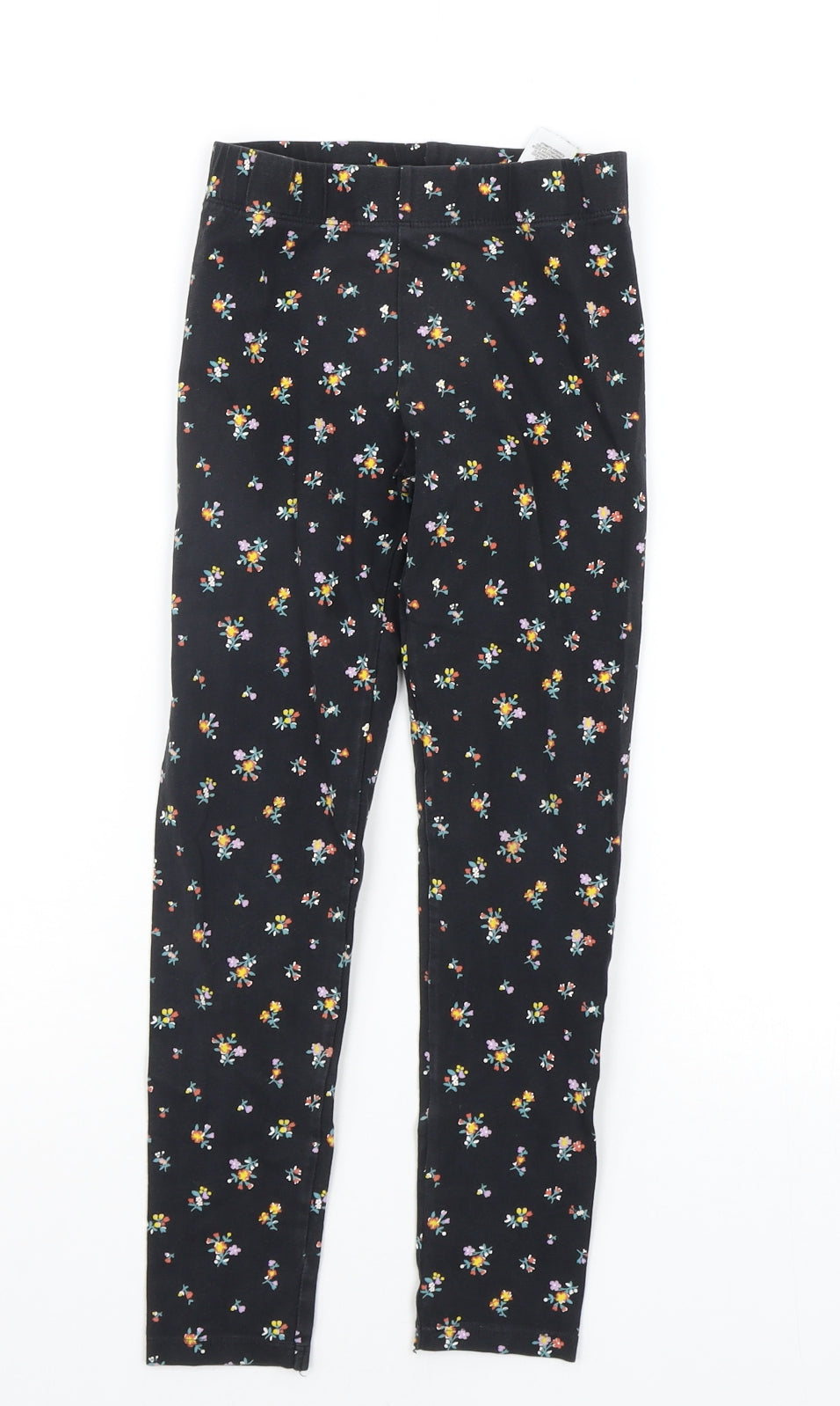 Marks and Spencer Girls Black Floral   Pyjama Pants Size 8-9 Years