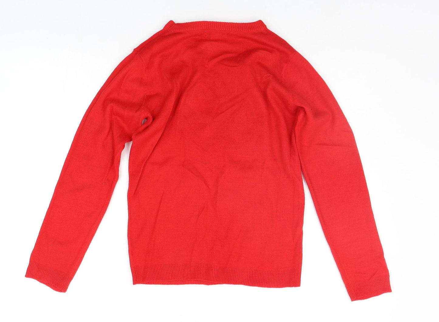 Primark Girls Red   Pullover Jumper Size 10-11 Years  - PENGUIN