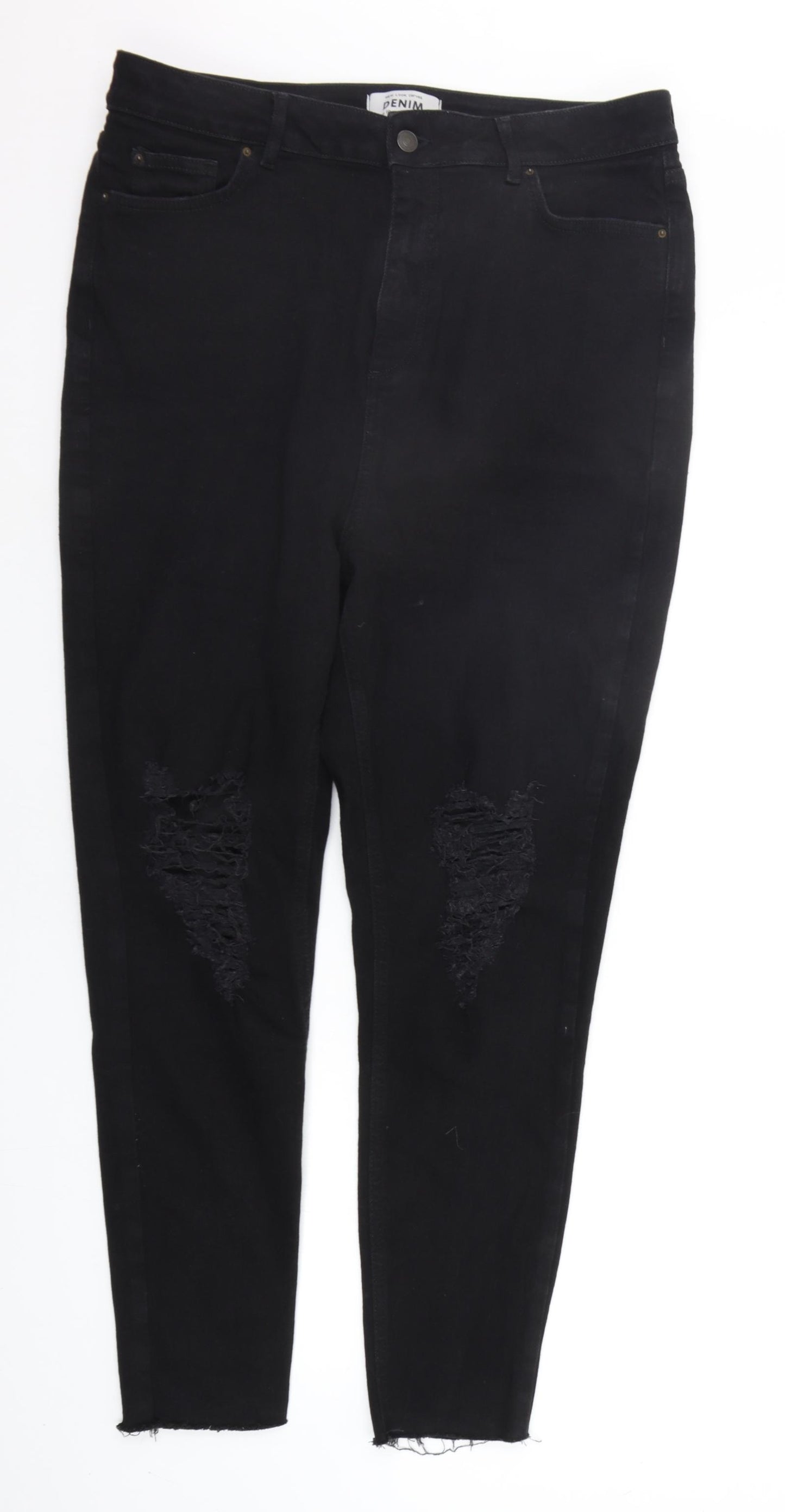 New Look Womens Black   Straight Jeans Size 18 L28 in